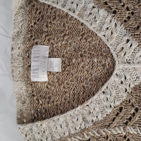 Hand Knit for The Limited, size M/L sweater in neutral tones - Picture 2 of 7